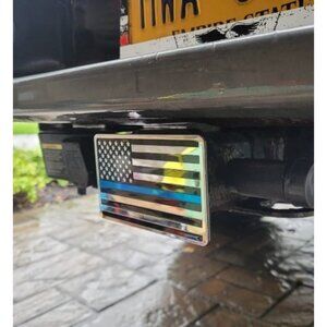 Heavy American Flag Metal Trailer Hitch Cover for 2" inch Receivers,Hitch Cover